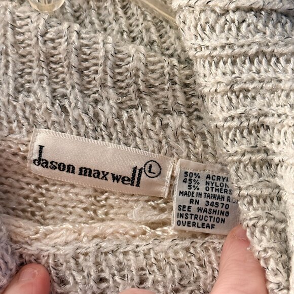 ✨ Jason Maxwell Vintage Chunky Knit Turtleneck Sweater – Size L ✨ - Picture 5 of 10